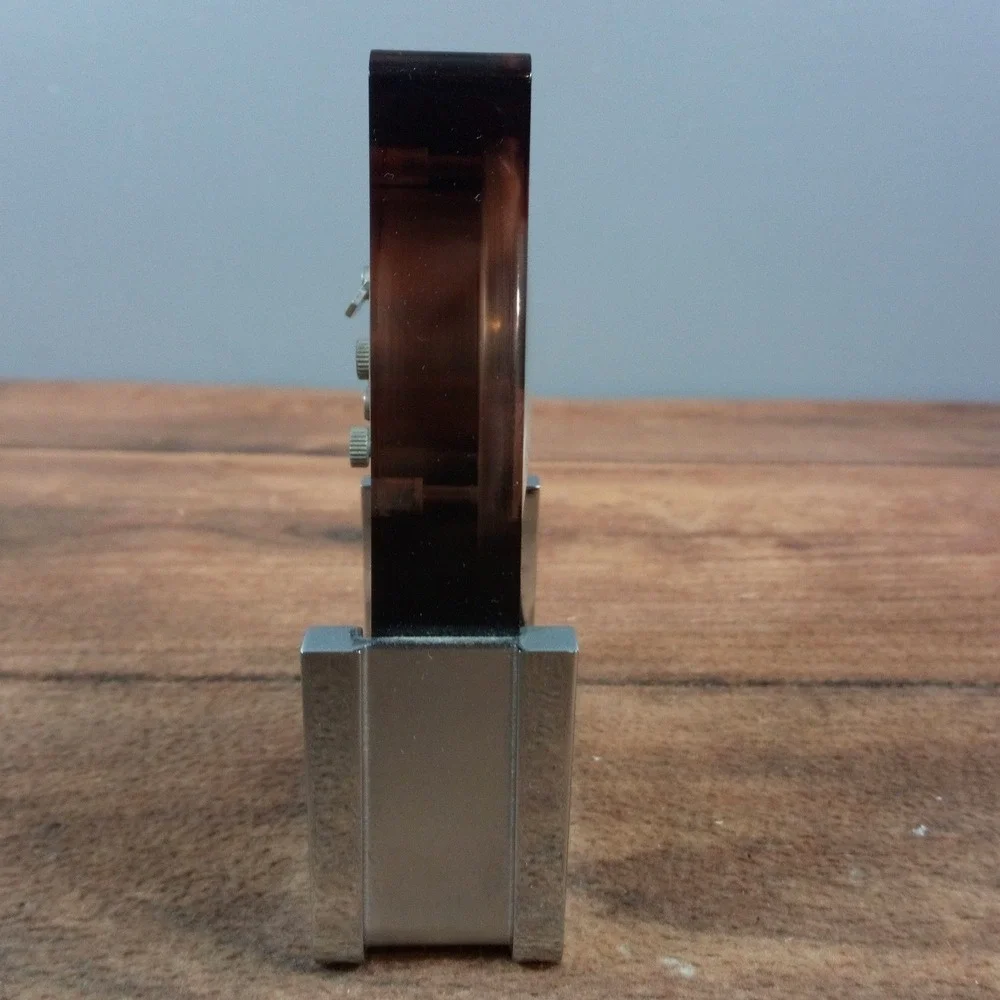 Vintage Rare Mid Century Bulova 2RA007 Wind Up Alarm Clock Acrylic Lucite Chrome